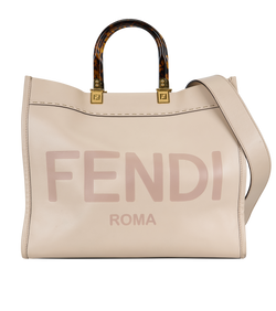 Medium Sunshine Tote,Leather,Cream,S,2*